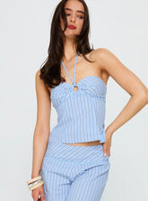 Sofea Halter Top Blue Stripe